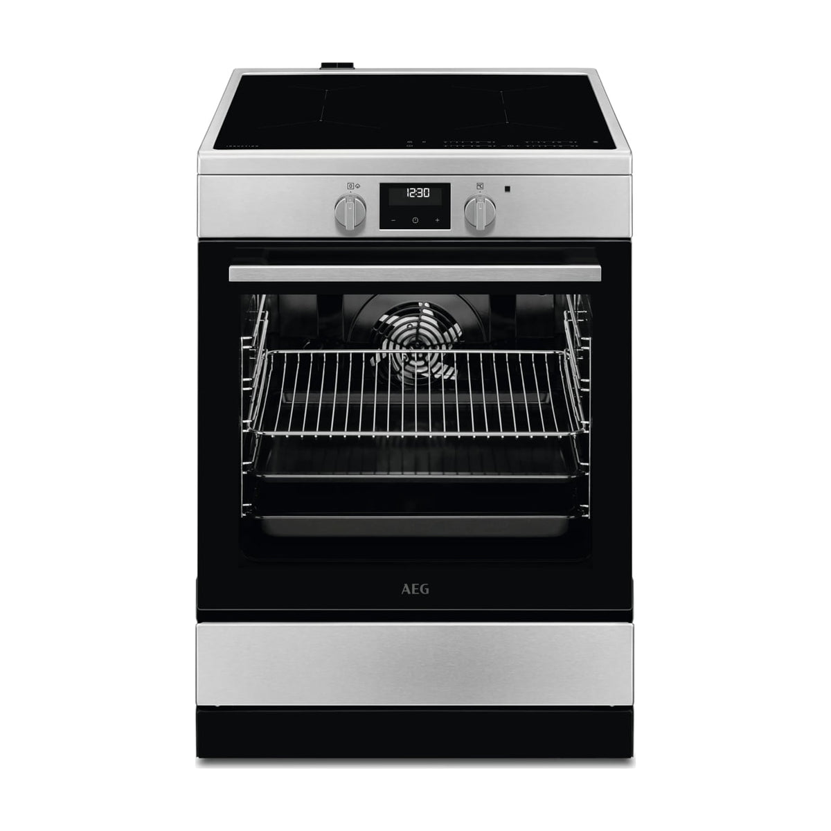 Cocina de inducción AEG CIB6646ABM con horno SteamBake de 73 l, inox