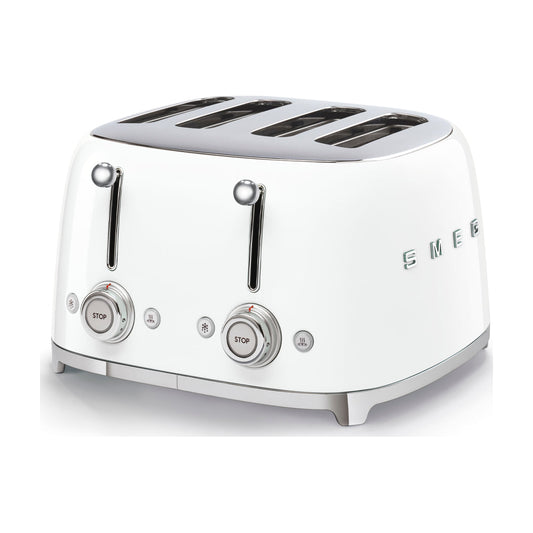 Tostadora Smeg TSF03WHEU blanca, 4 ranuras y 6 niveles de tostado